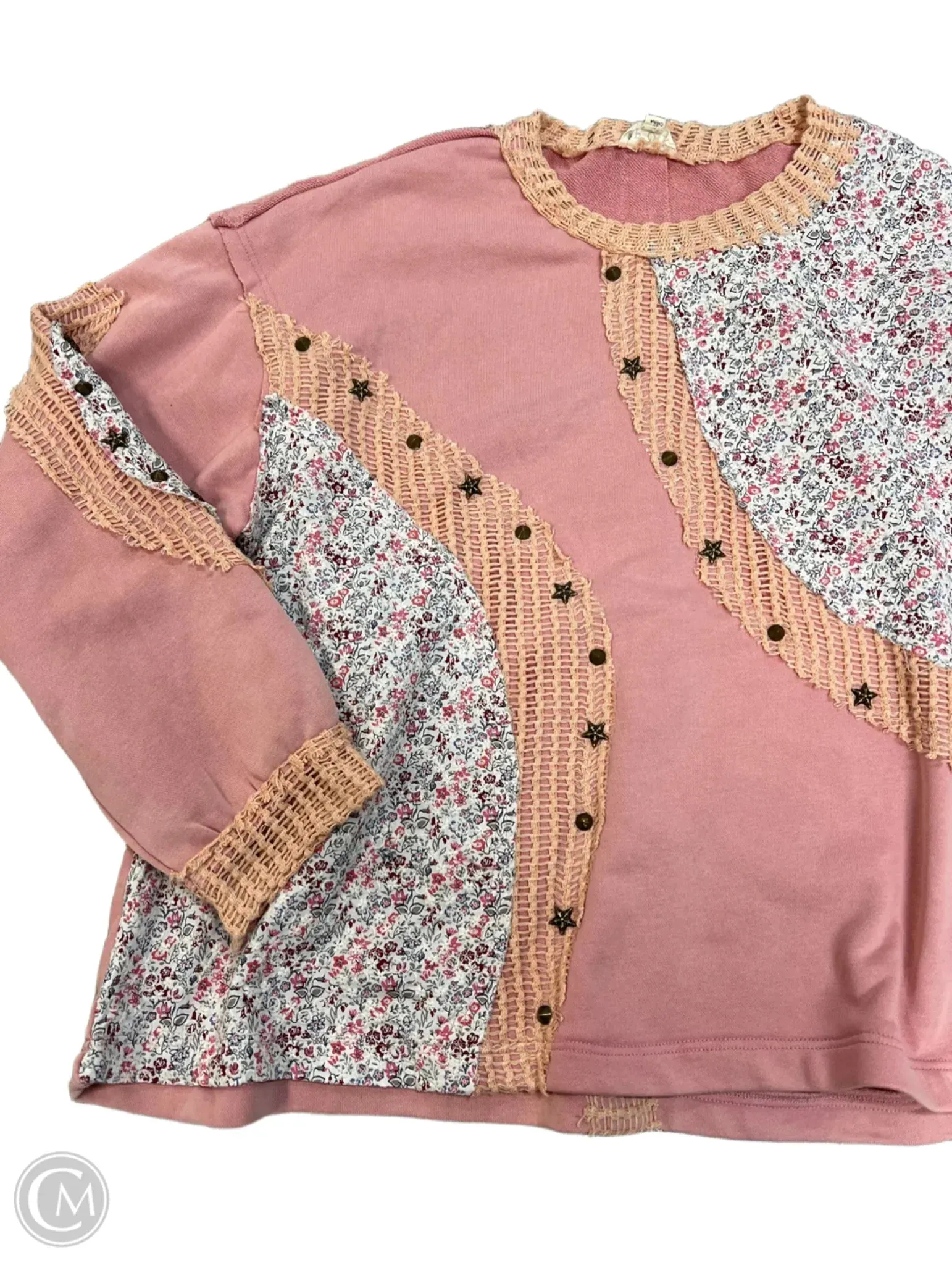 Sweatshirt Crewneck By Pol In Pink, Size: L