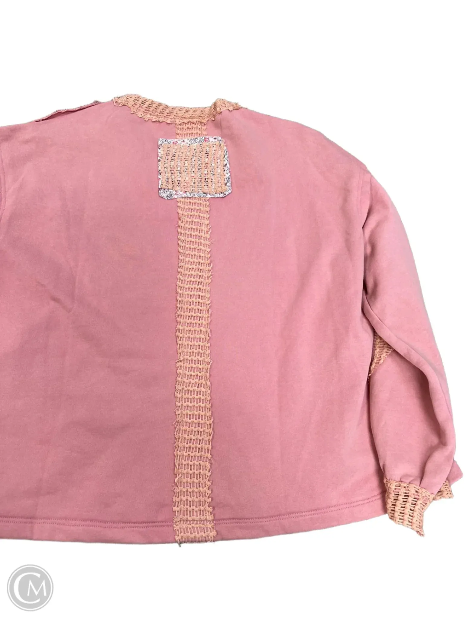 Sweatshirt Crewneck By Pol In Pink, Size: L