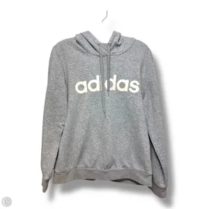 Sweatshirt Hoodie By Adidas In Grey, Size: L
