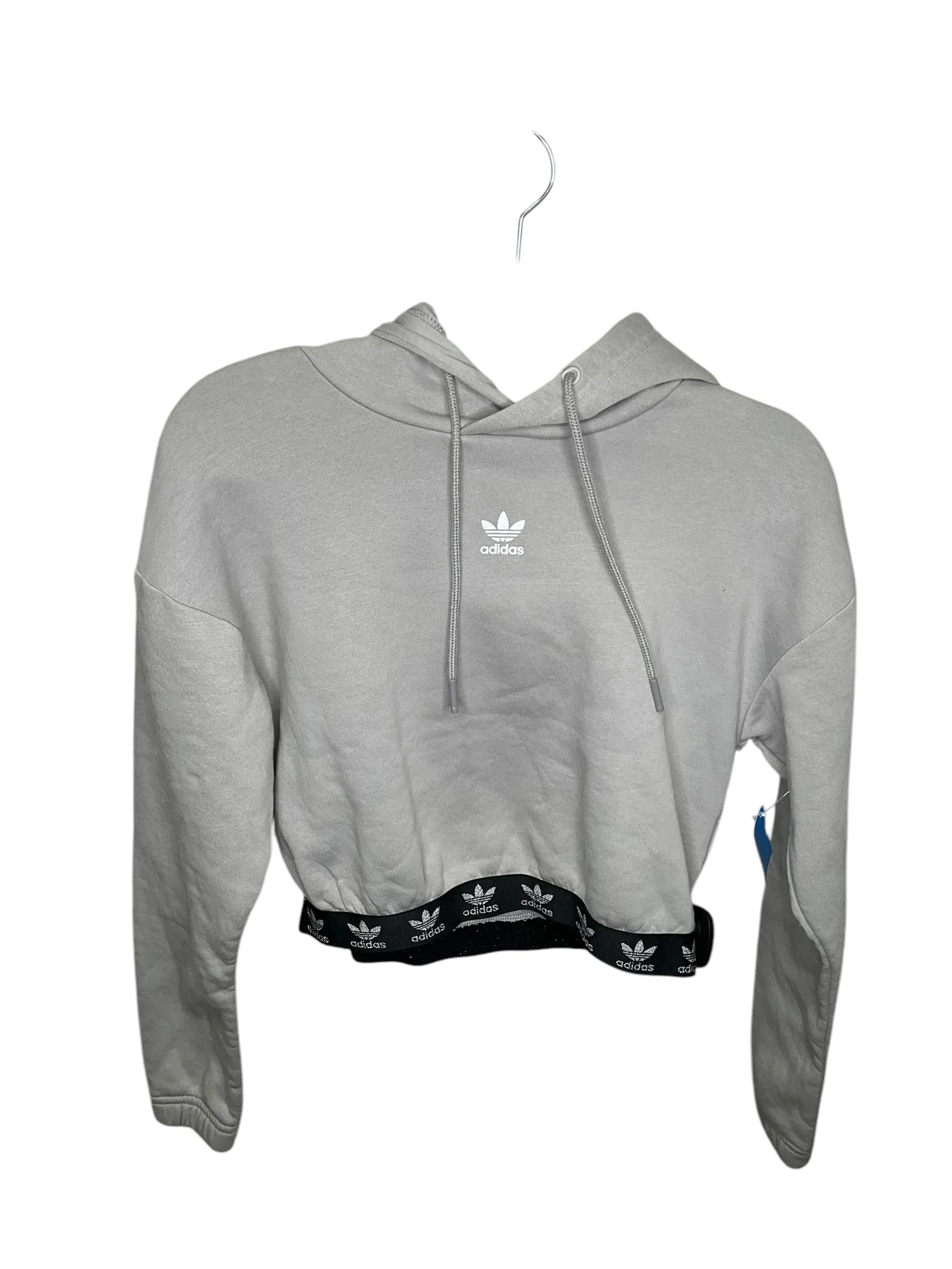 Sweatshirt Hoodie By Adidas In Grey, Size: M