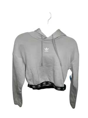 Sweatshirt Hoodie By Adidas In Grey, Size: M