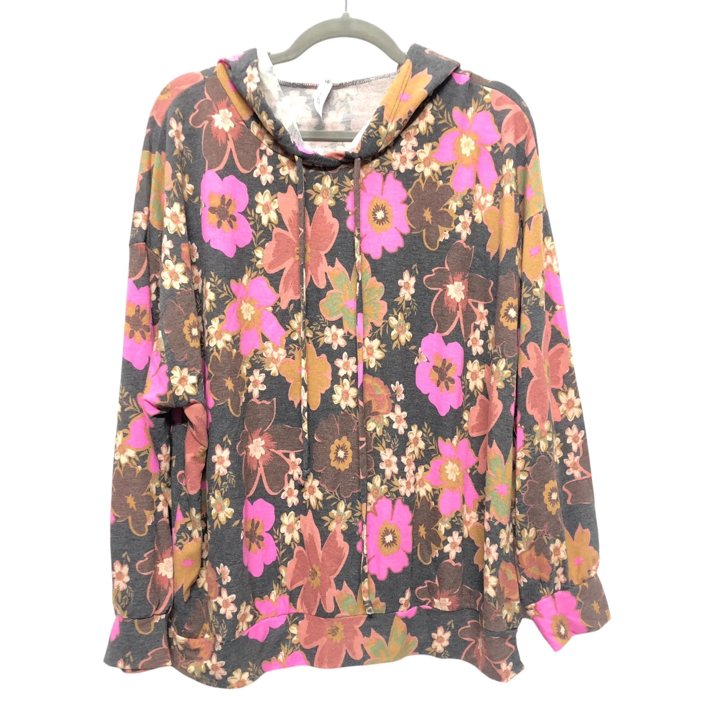 Sweatshirt Hoodie By Clothes Mentor In Floral Print, Size:L