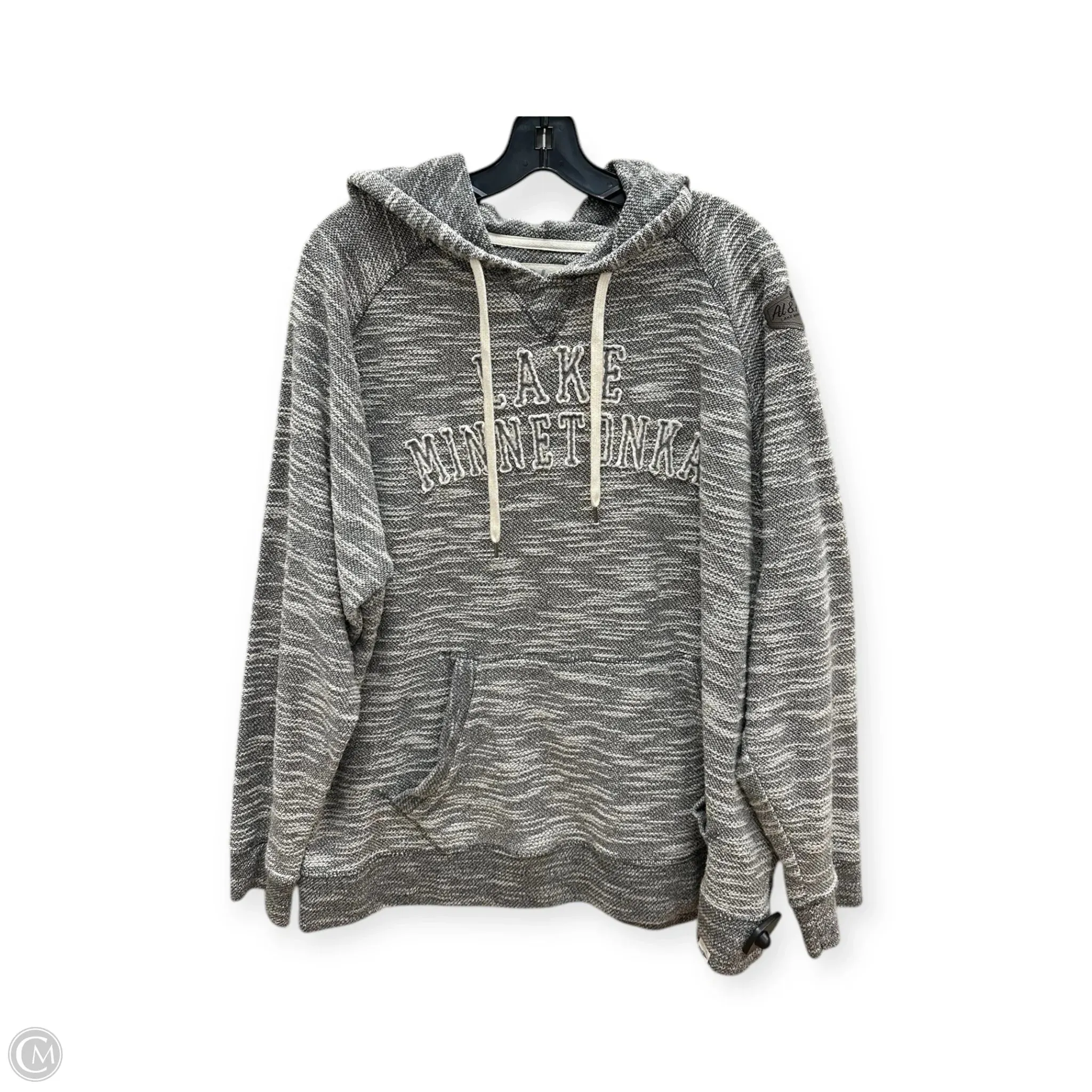 Sweatshirt Hoodie By Clothes Mentor In Grey, Size: Xl