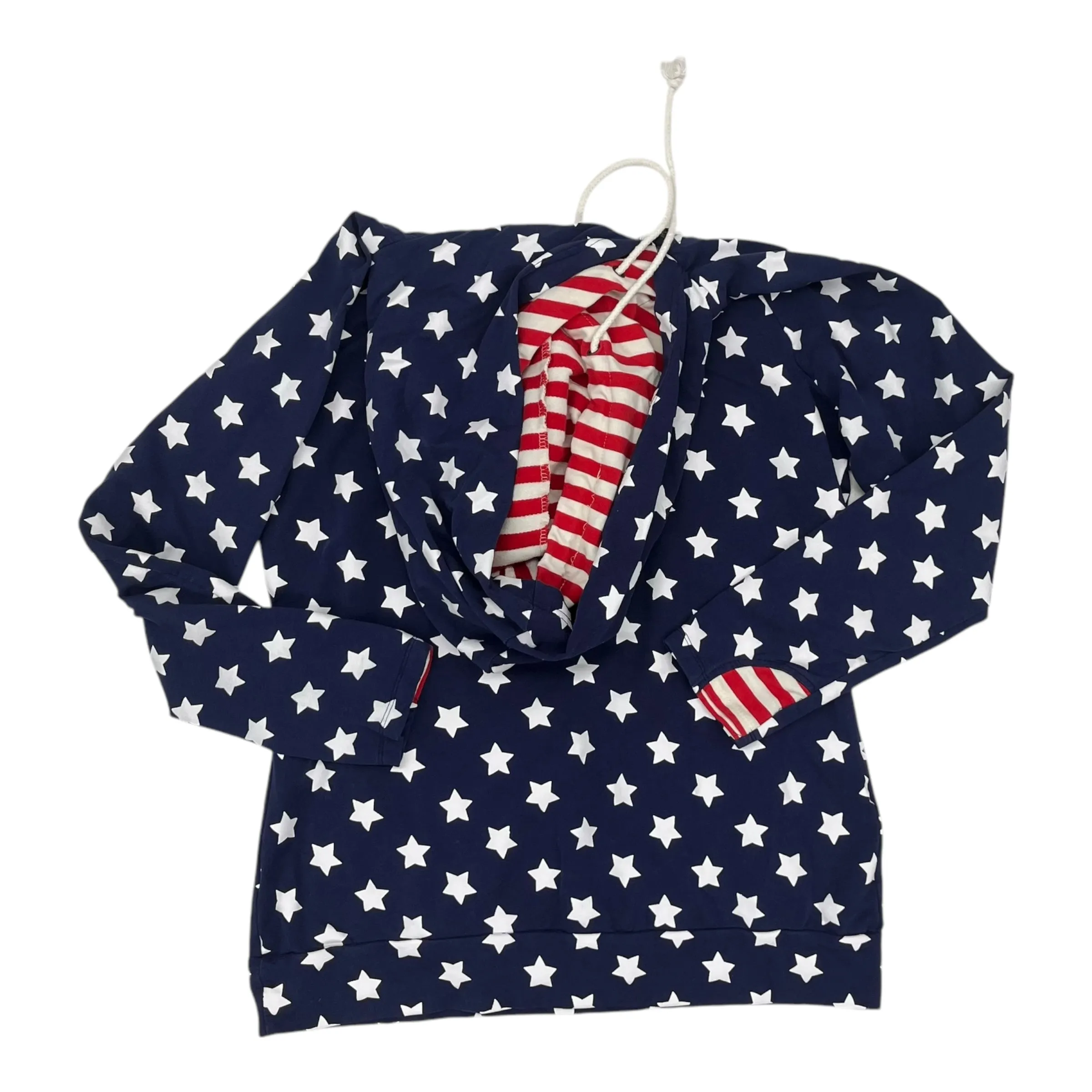 Sweatshirt Hoodie By Cme In Blue & Red & White, Size:Xxl