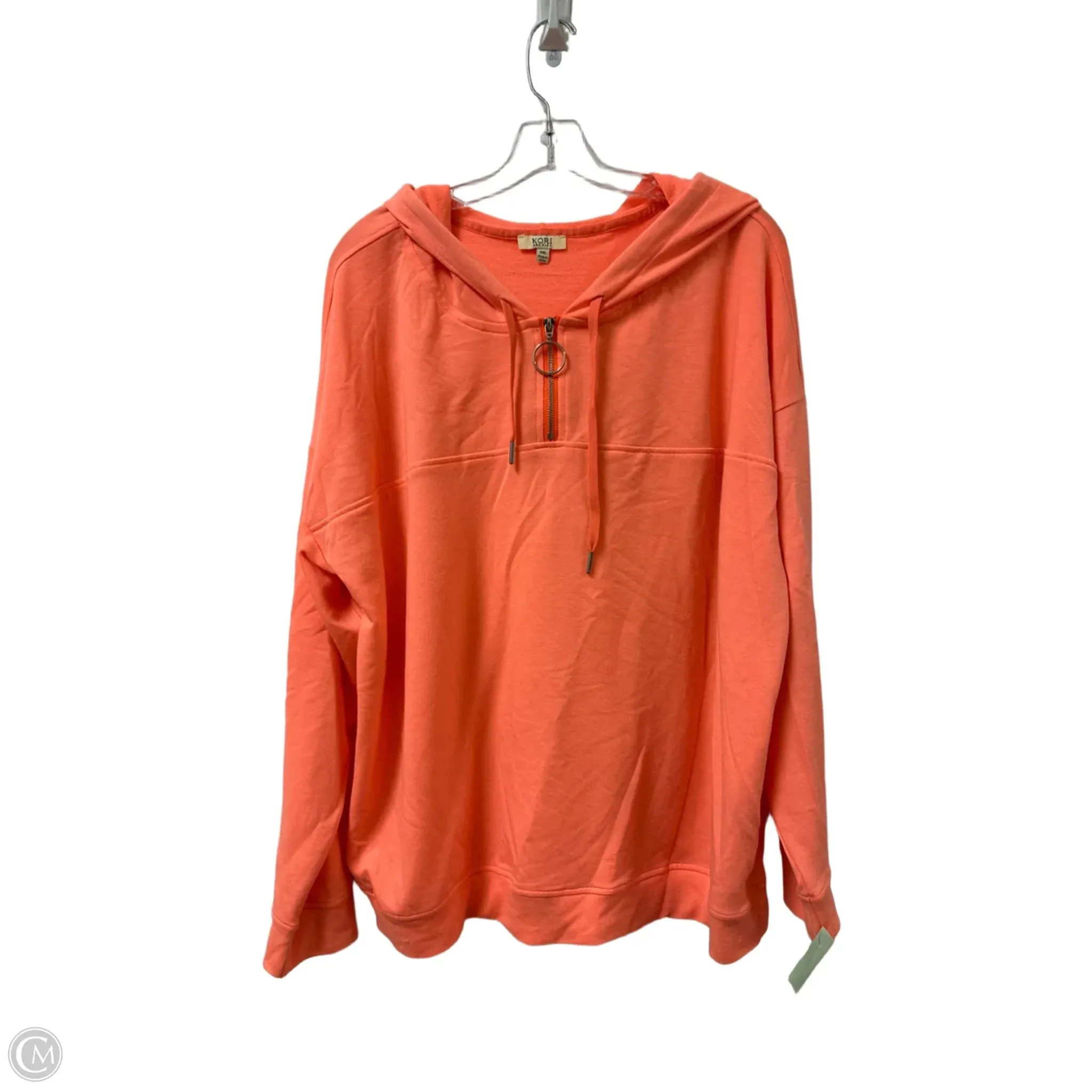 Sweatshirt Hoodie By Kori America In Orange, Size: 2x