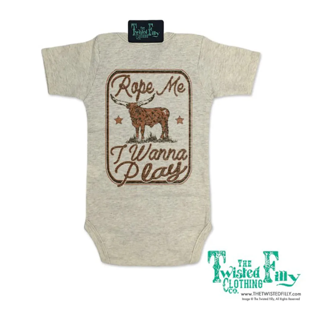 The Twisted Filly Infant/Toddler Rope Me I Wanna Play Onesie