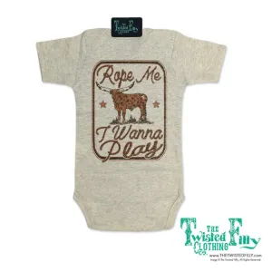 The Twisted Filly Infant/Toddler Rope Me I Wanna Play Onesie