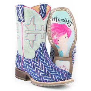 Tin Haul Girl's Mermazing Sea Princess Square Toe Boot