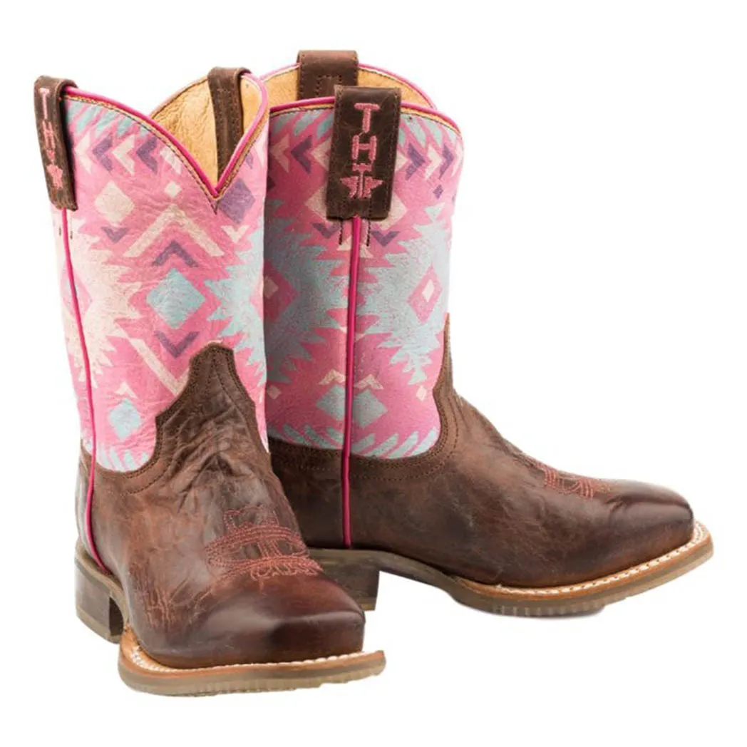 Tin Haul Girl's Pink Moon Aztec Square Toe