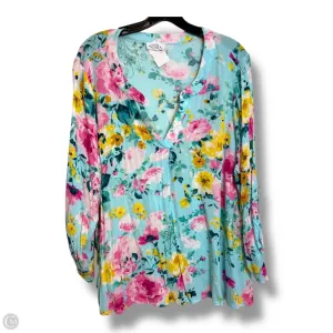 Top 3/4 Sleeve By Clothes Mentor In Floral, Size: 1x