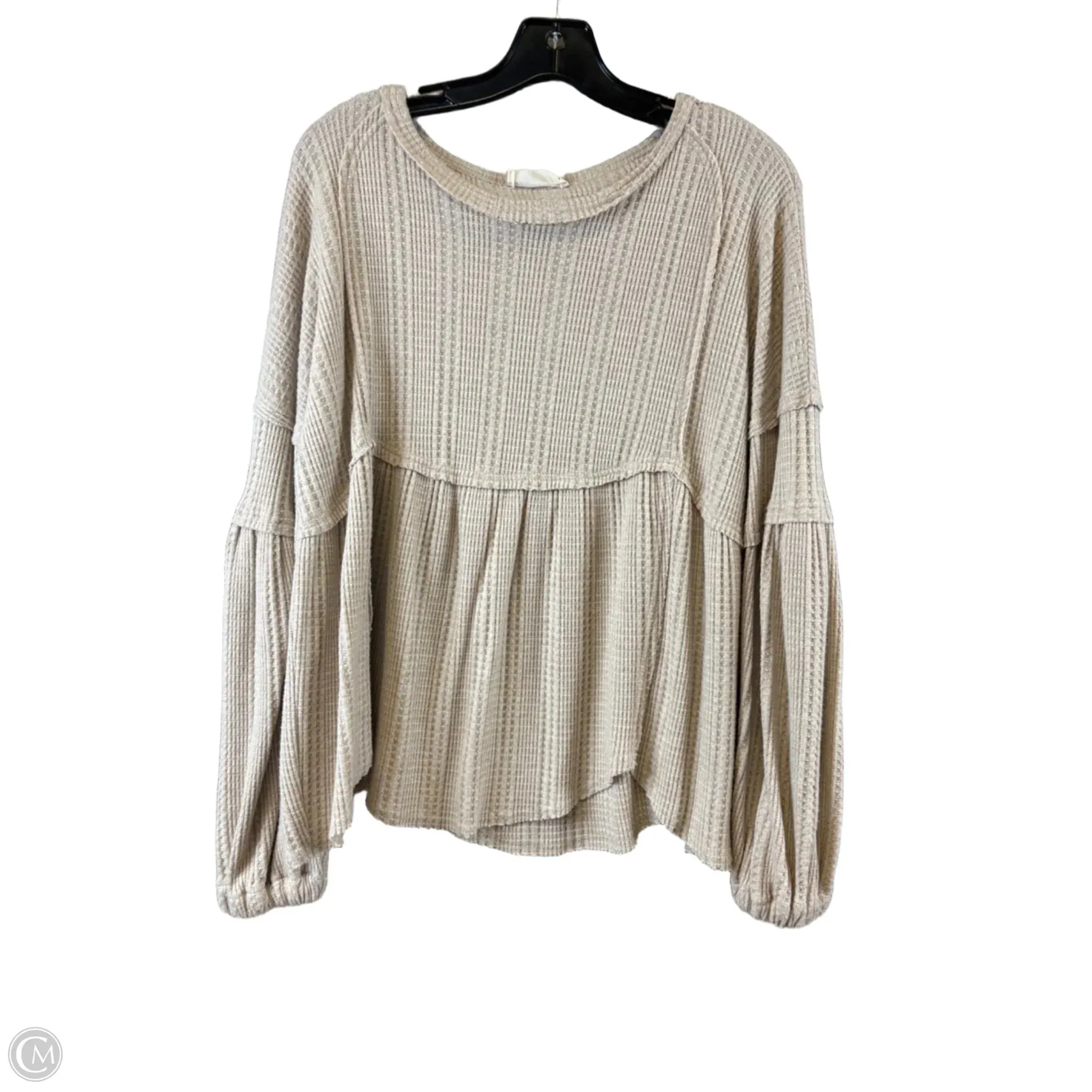 Top Long Sleeve By Clothes Mentor In Tan, Size: S