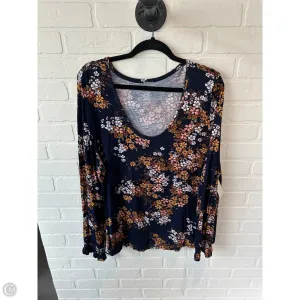 Top Long Sleeve By Maurices In Blue & Gold, Size: 1x