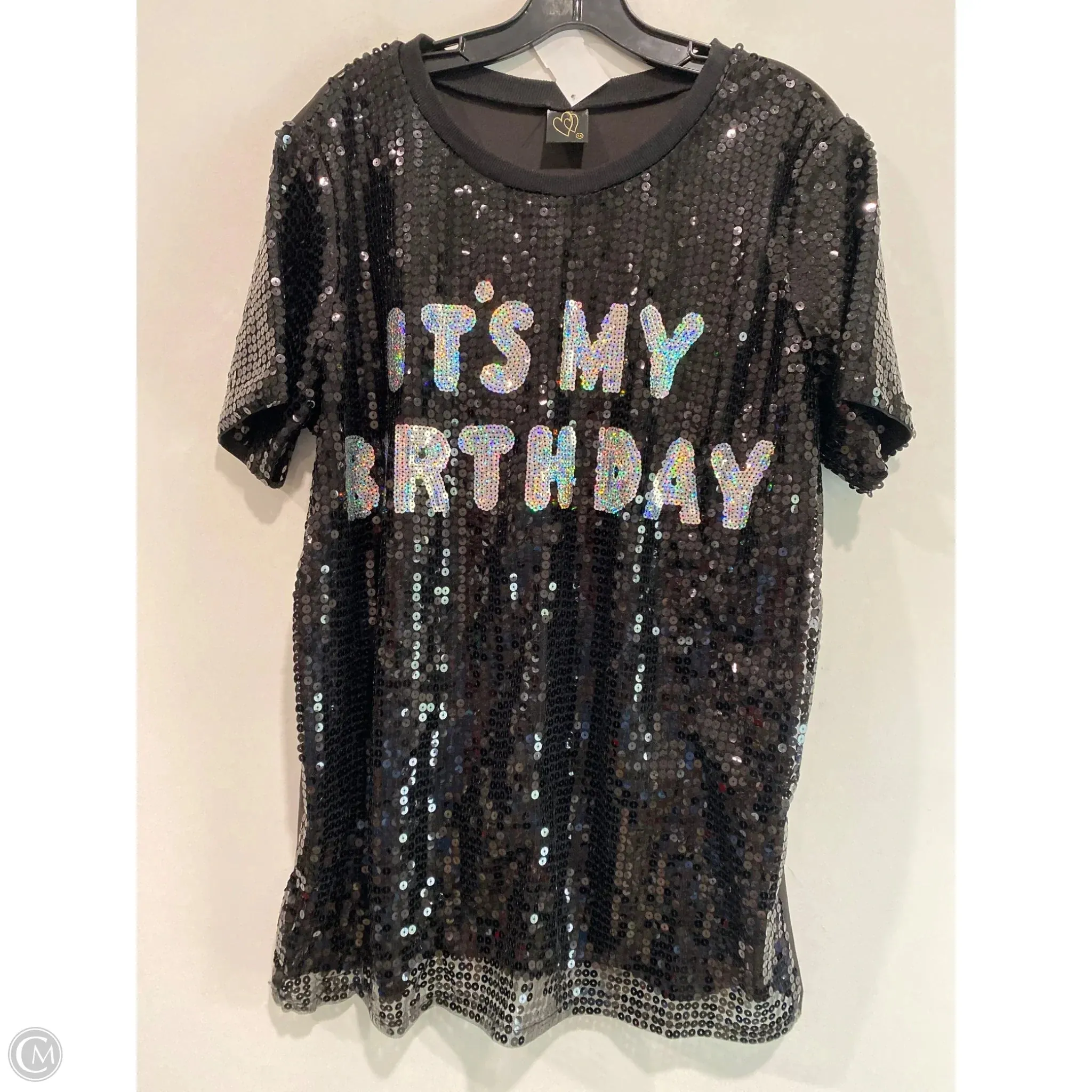 Top Short Sleeve By Clothes Mentor In Black, Size: 1x