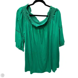 Top Short Sleeve By Denim 24/7 In Green, Size: 3x