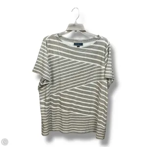 Top Short Sleeve By Karen Scott In Grey & White, Size: 3x