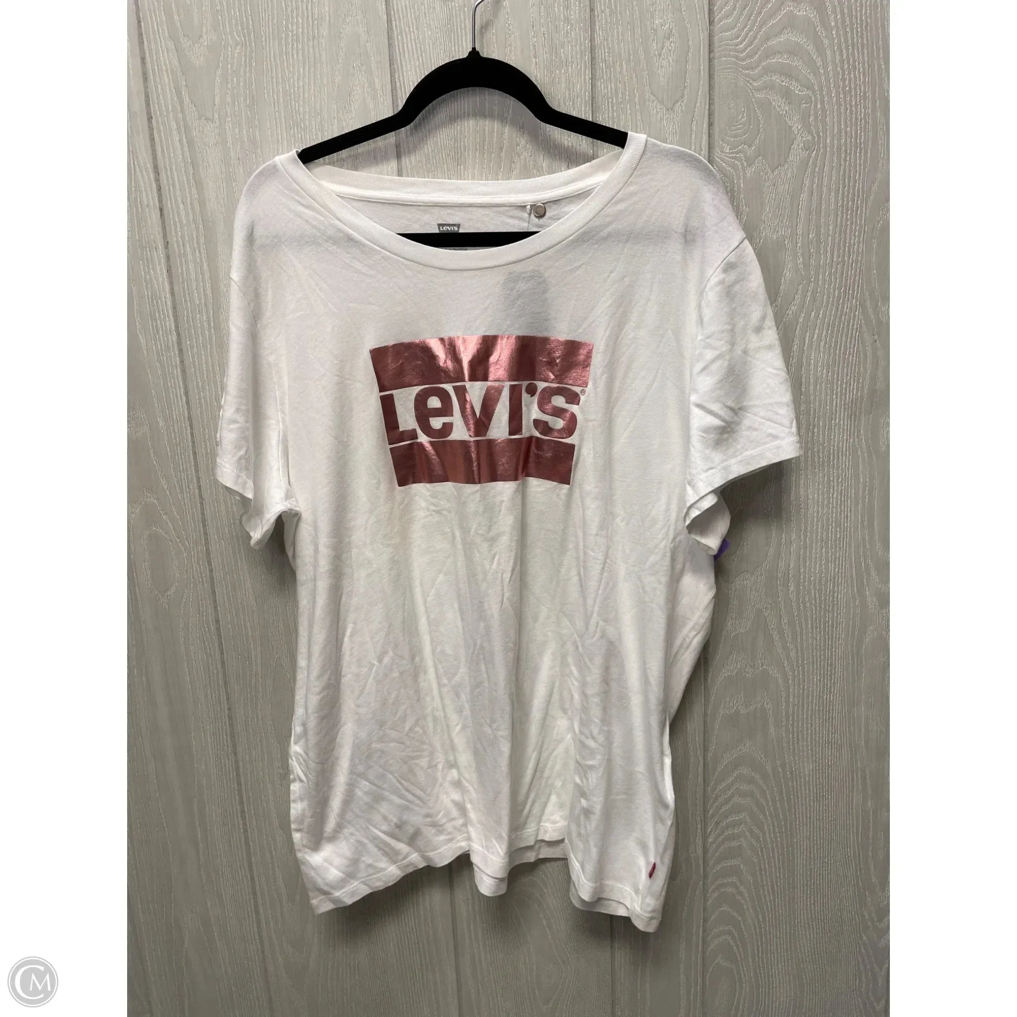 Top Short Sleeve By Levis In White, Size: 2x