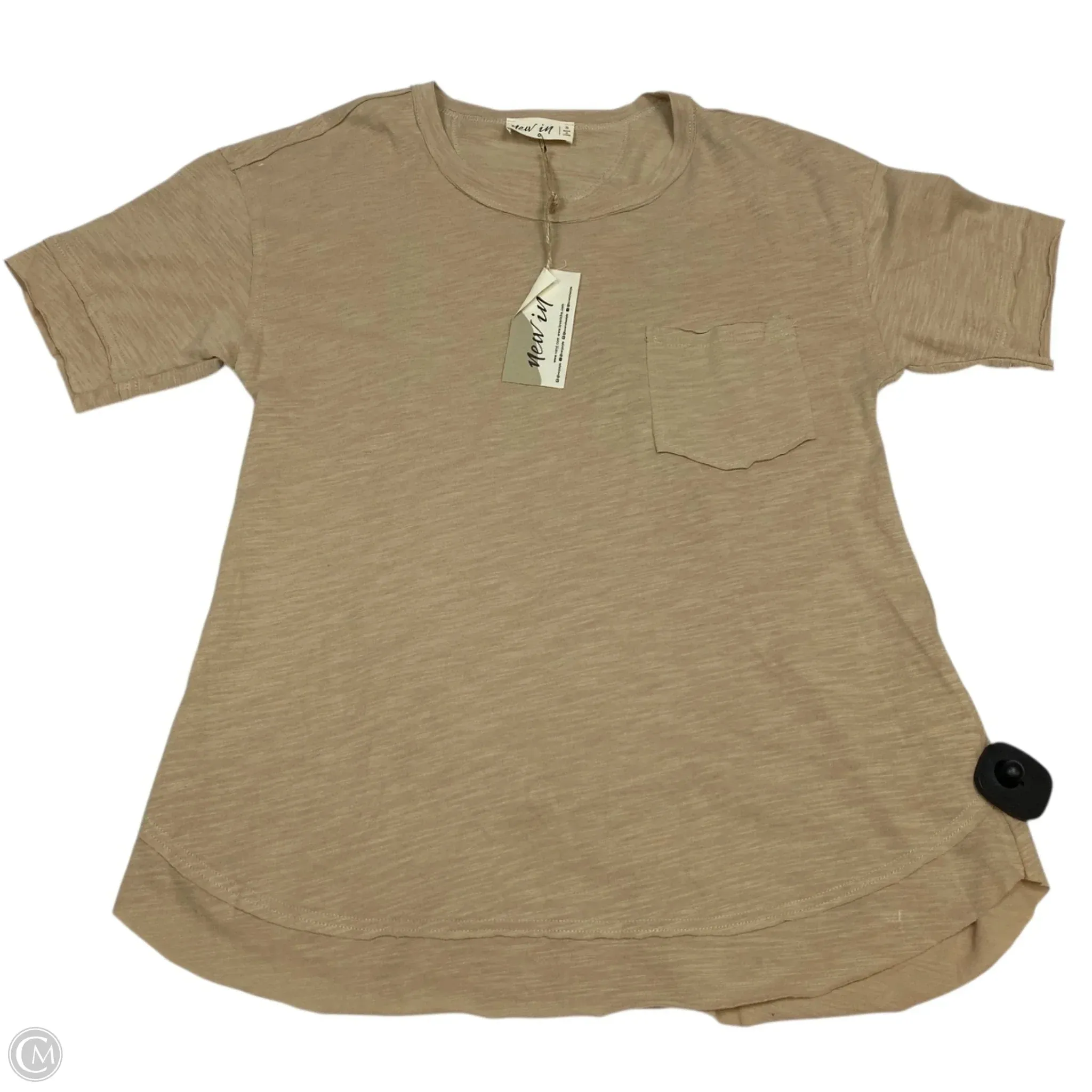 Top Short Sleeve By New In In Tan, Size: S