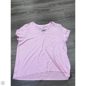 Top Short Sleeve By Yogalicious In Pink, Size: 2x
