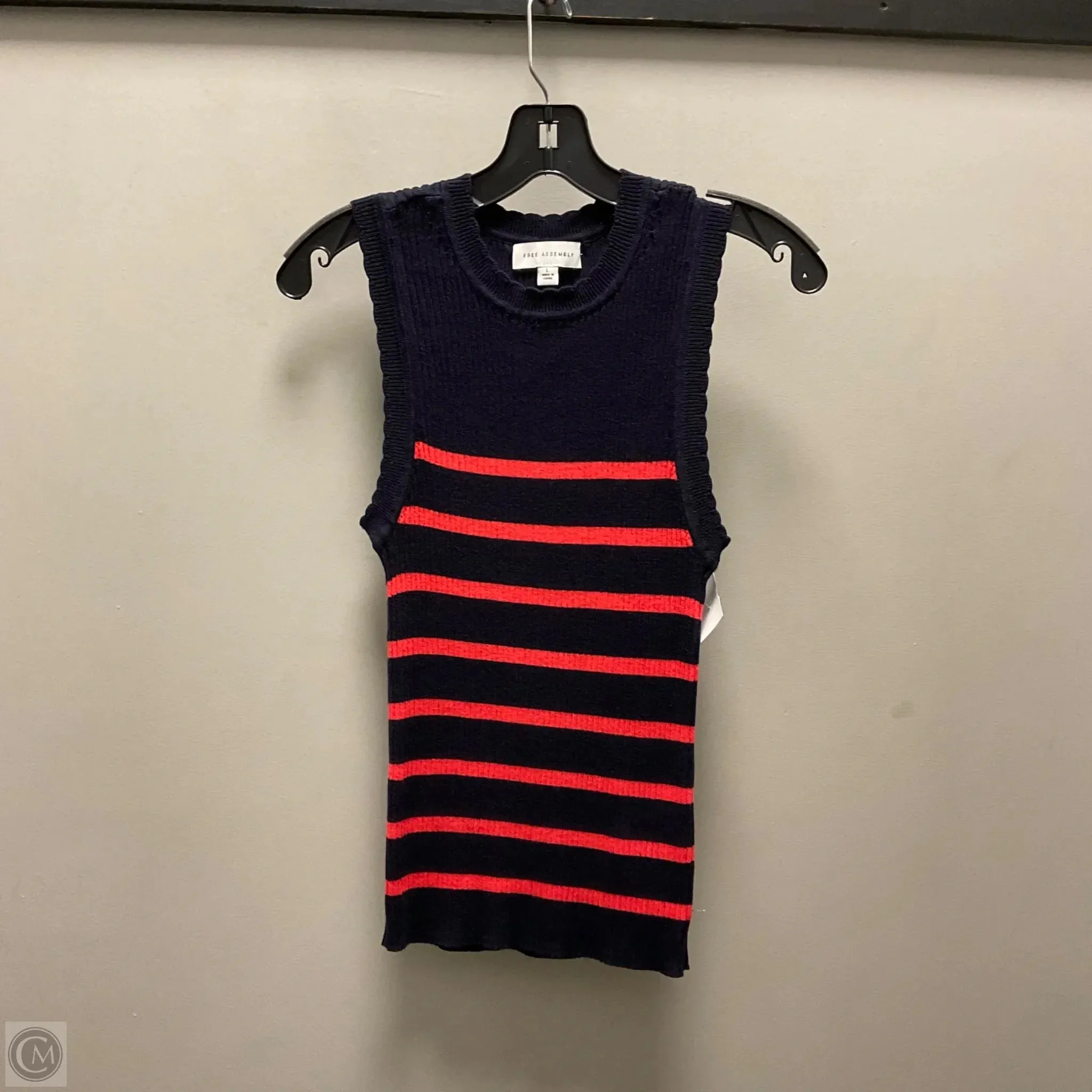 Top Sleeveless By Free Assembly In Blue, Size: L