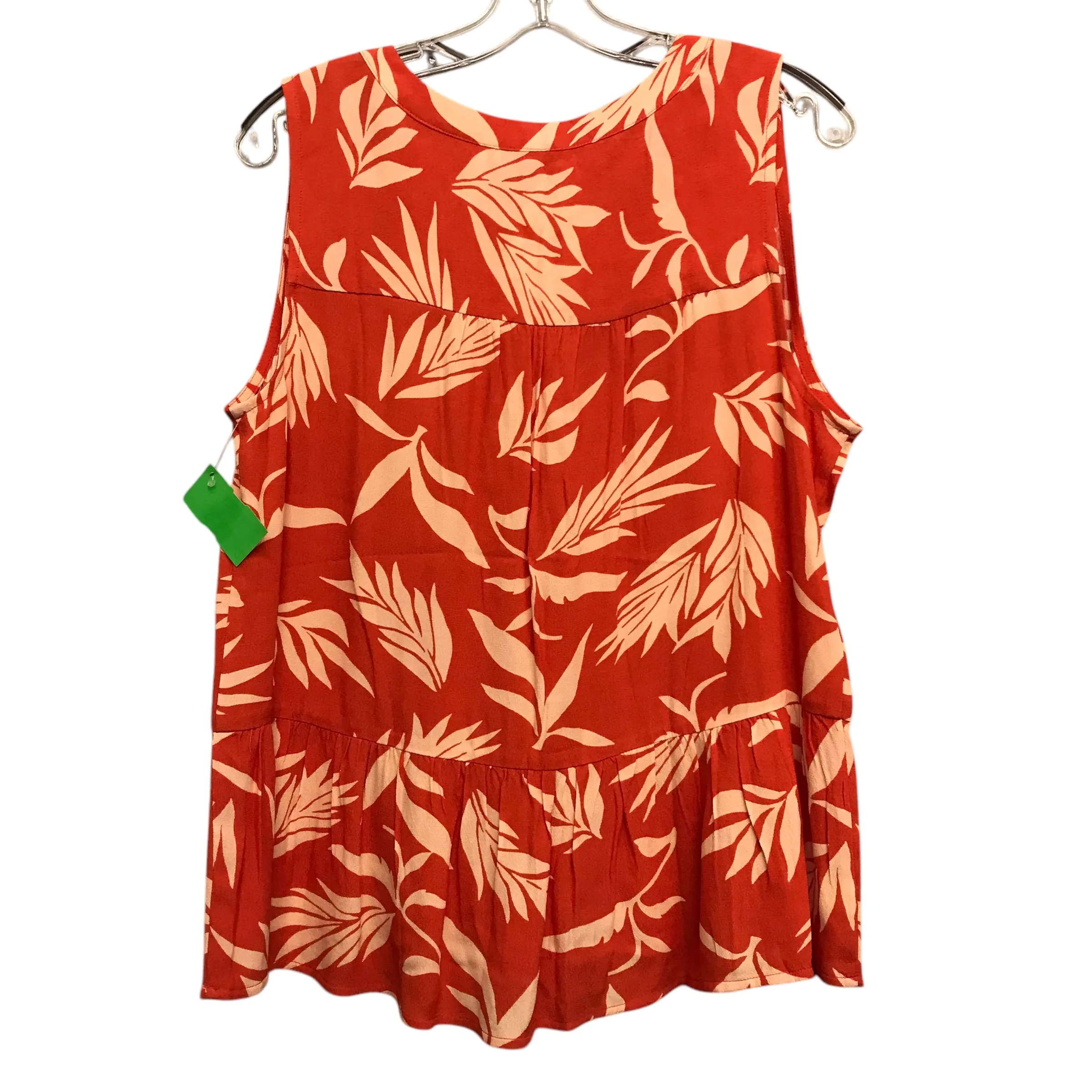 Top Sleeveless By Loft In Tropical Print, Size:M