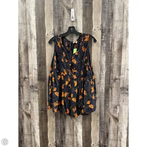 Top Sleeveless By Melrose And Market In Black & Orange, Size: 1x