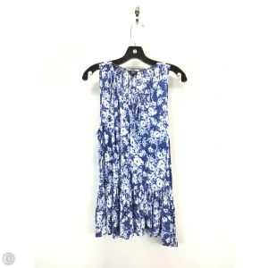 Top Sleeveless By Rachel Zoe In Blue & White, Size: L