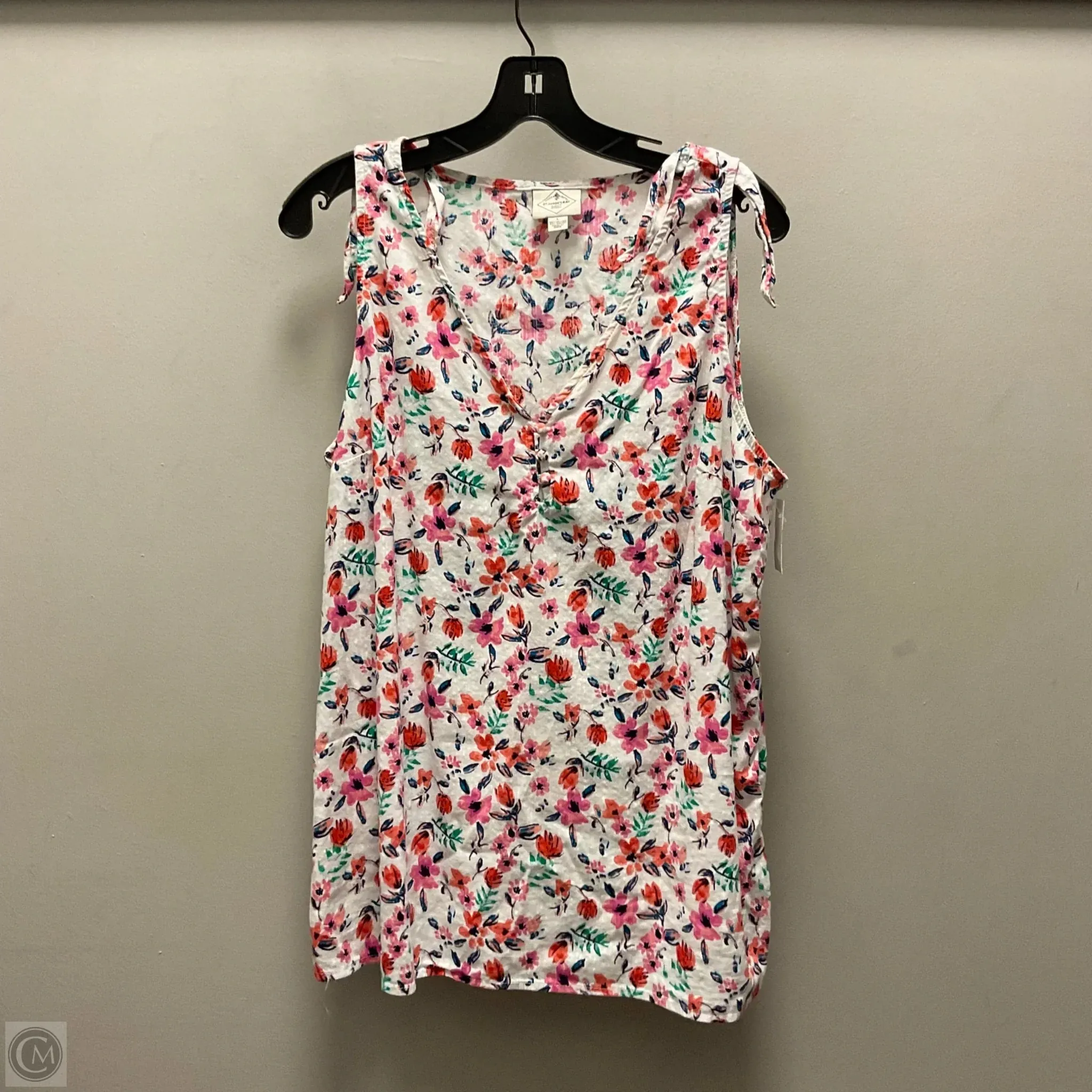 Top Sleeveless By St Johns Bay In Pink & White, Size: L