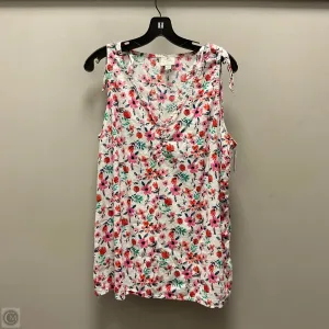 Top Sleeveless By St Johns Bay In Pink & White, Size: L