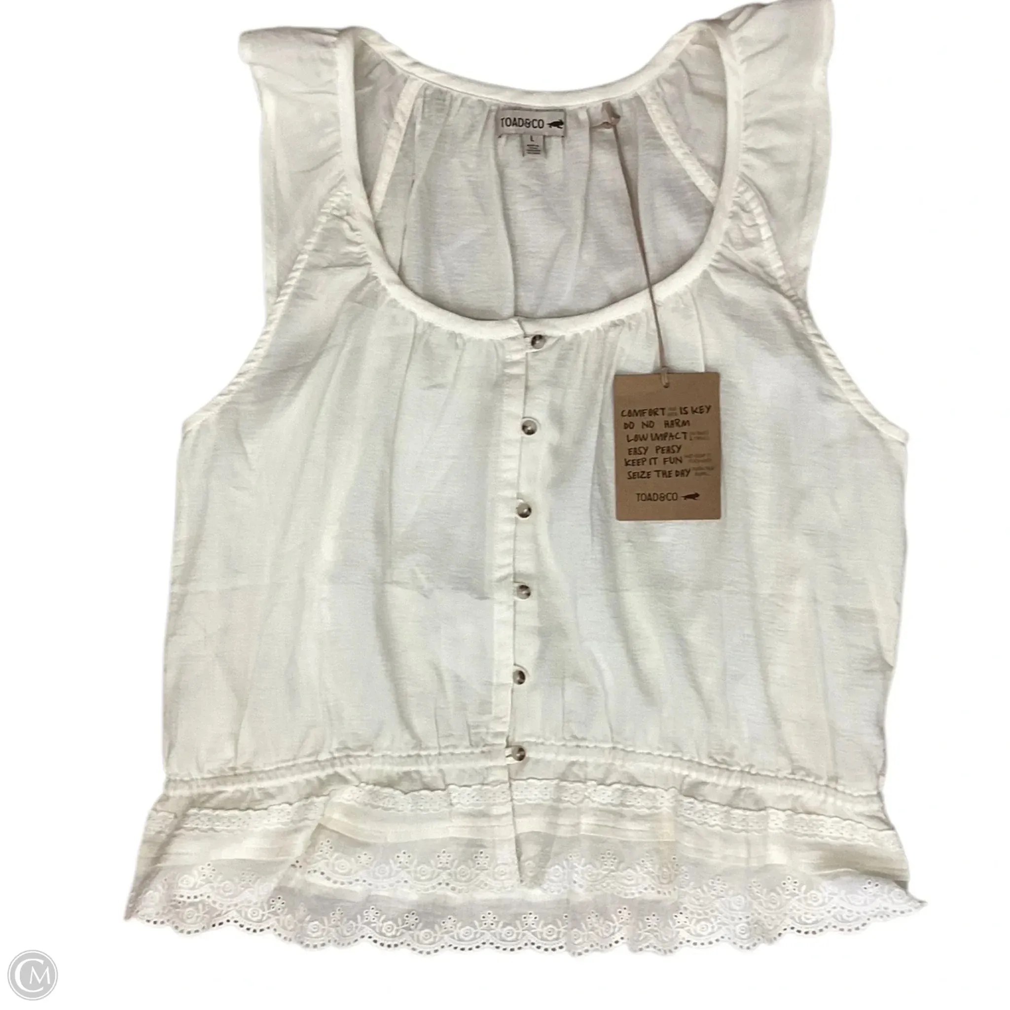 Top Sleeveless By Toad & Co In Cream, Size: L