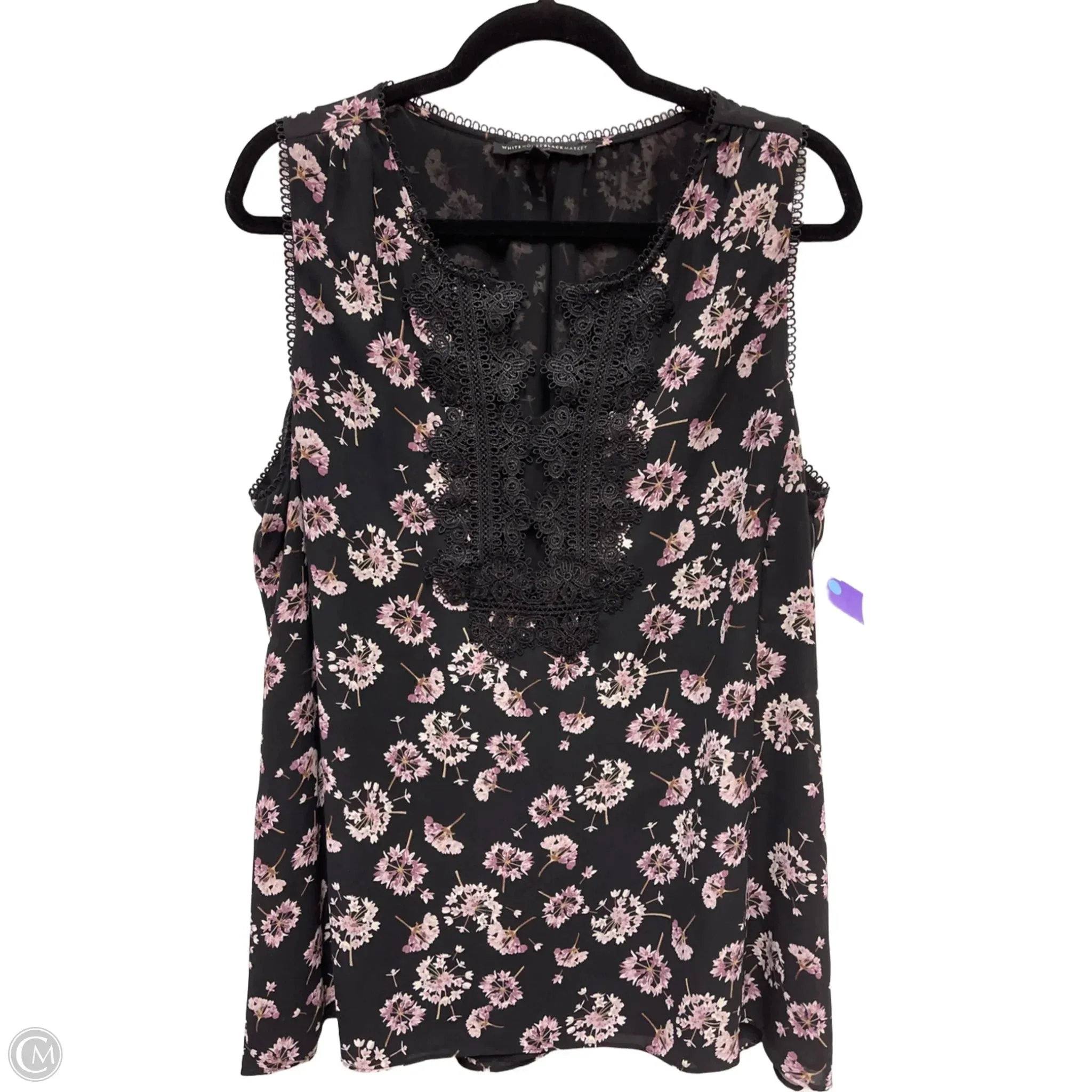 Top Sleeveless By White House Black Market In Black & Purple, Size: 1x