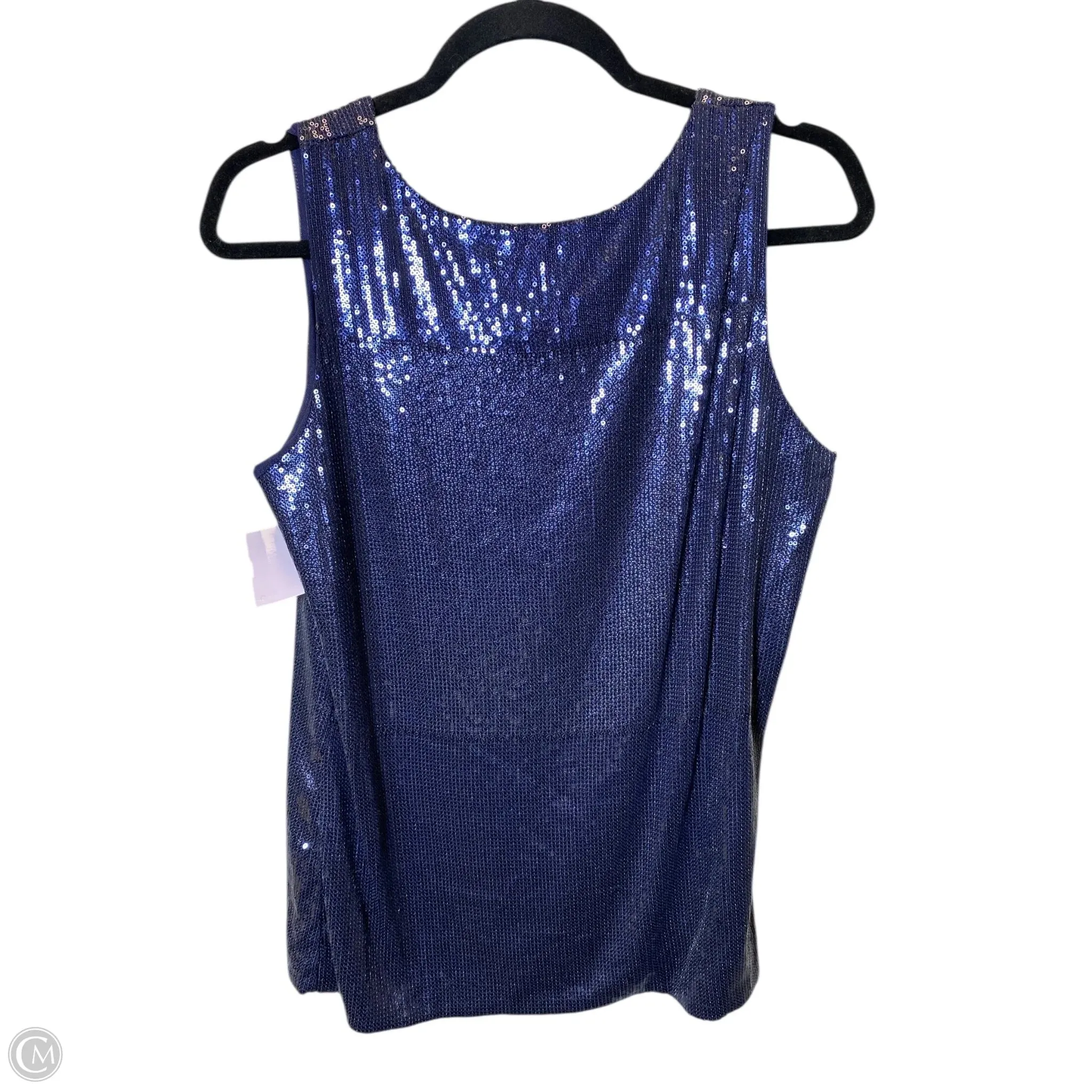 Top Sleeveless Designer By Neiman Marcus In Navy, Size: M