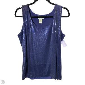 Top Sleeveless Designer By Neiman Marcus In Navy, Size: M