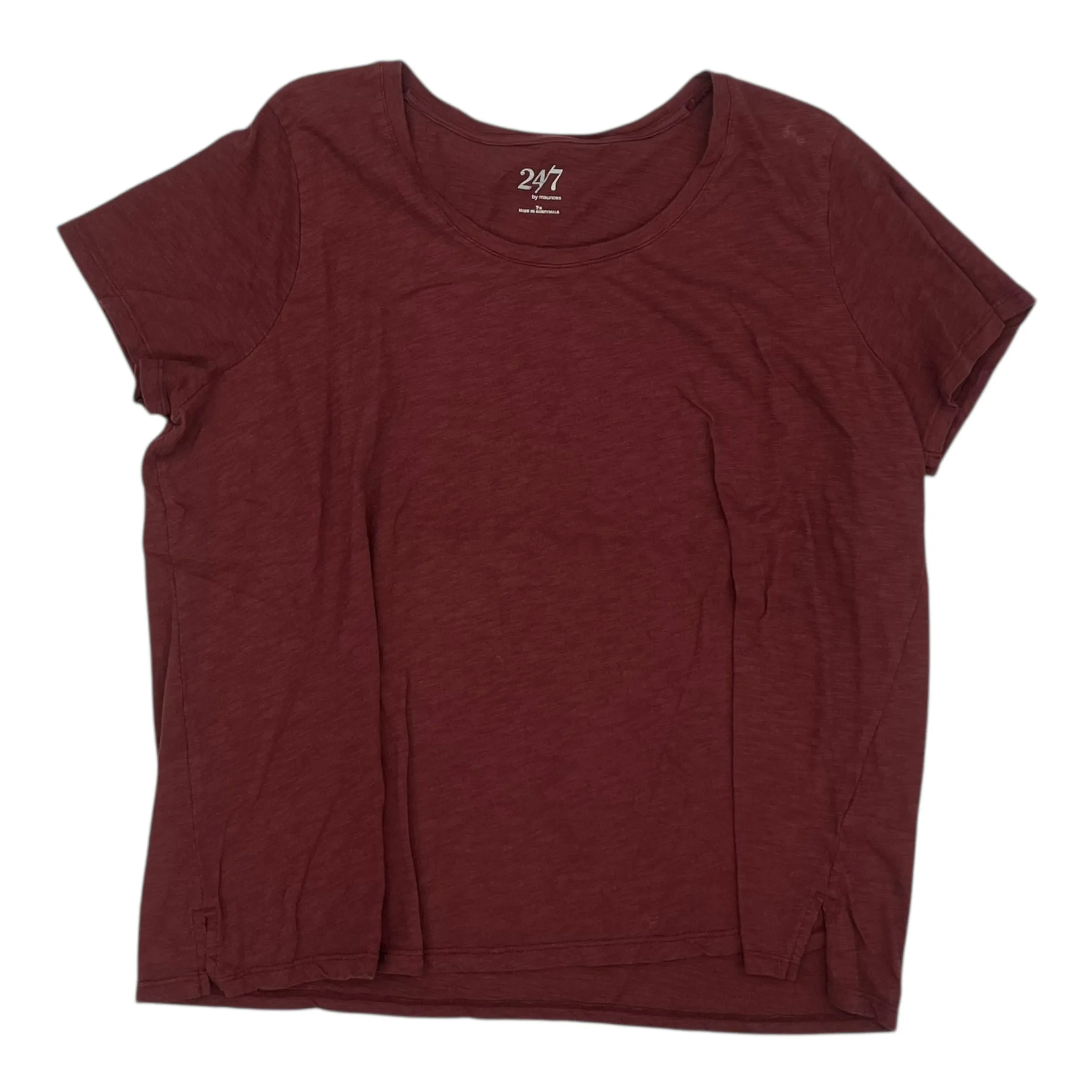 Top Ss By Maurices In Maroon, Size:2X