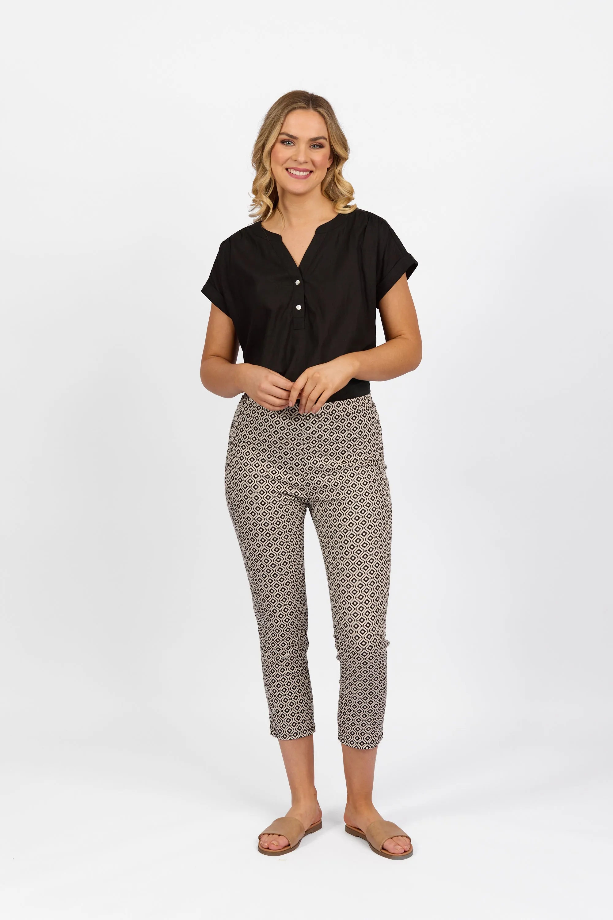 Vassalli - 7/8 Skinny Leg Cotton Pull-on Pant - 271LW - Sahara - 50% Off