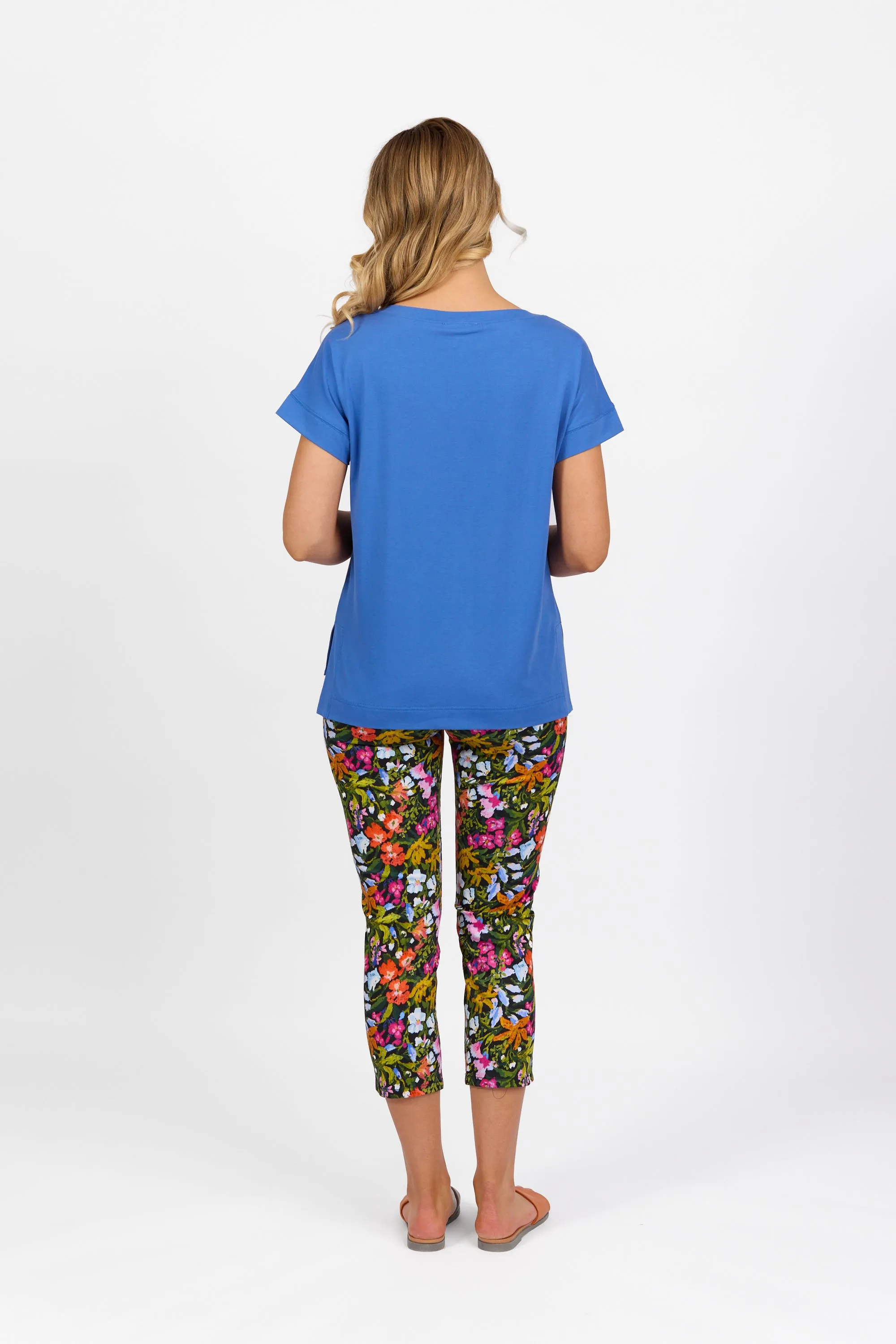 Vassalli - Drop Sleeve Top with Stepped Hem - 4363 - Flamingo or French Blue - 60% Off
