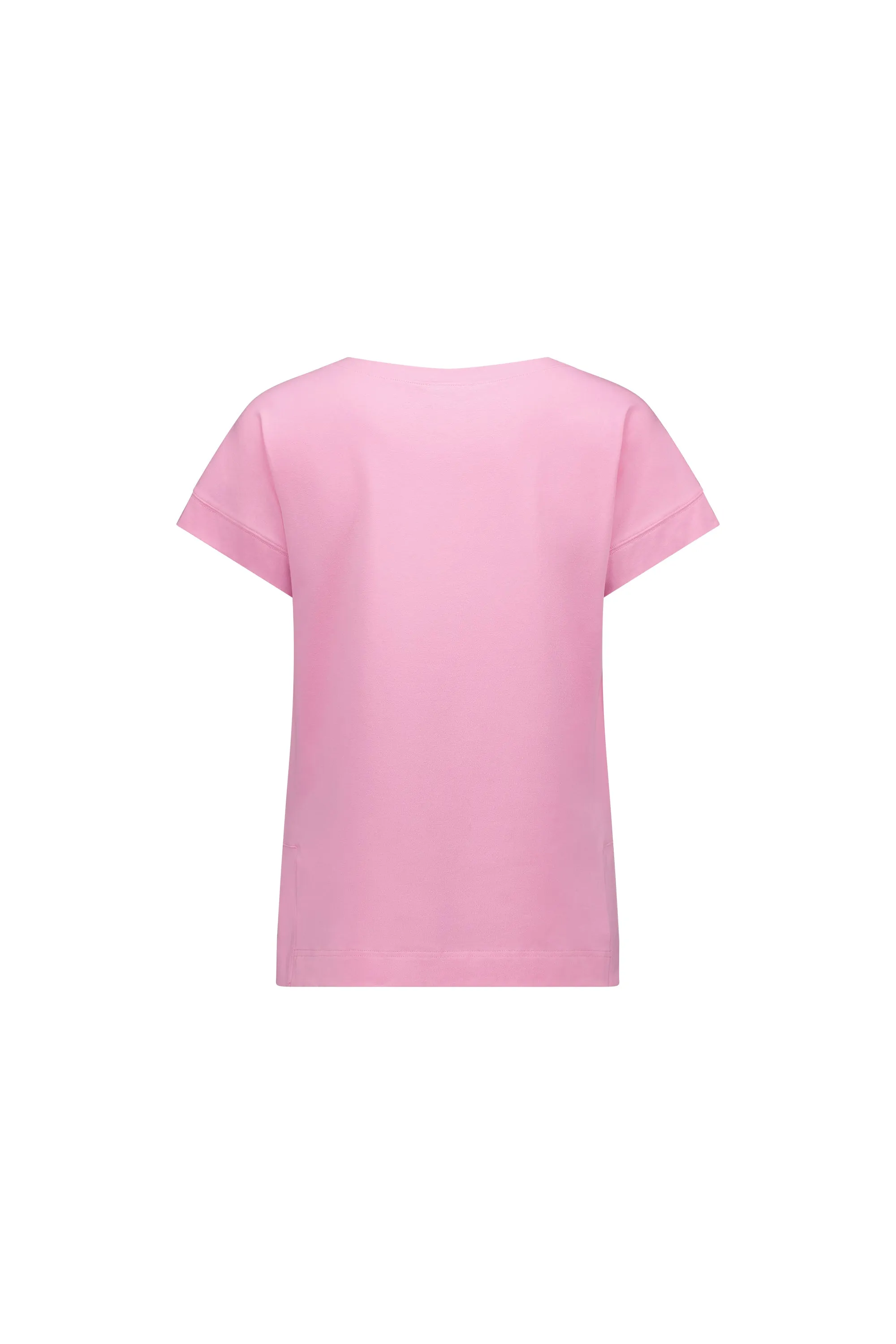 Vassalli - Drop Sleeve Top with Stepped Hem - 4363 - Flamingo or French Blue - 60% Off