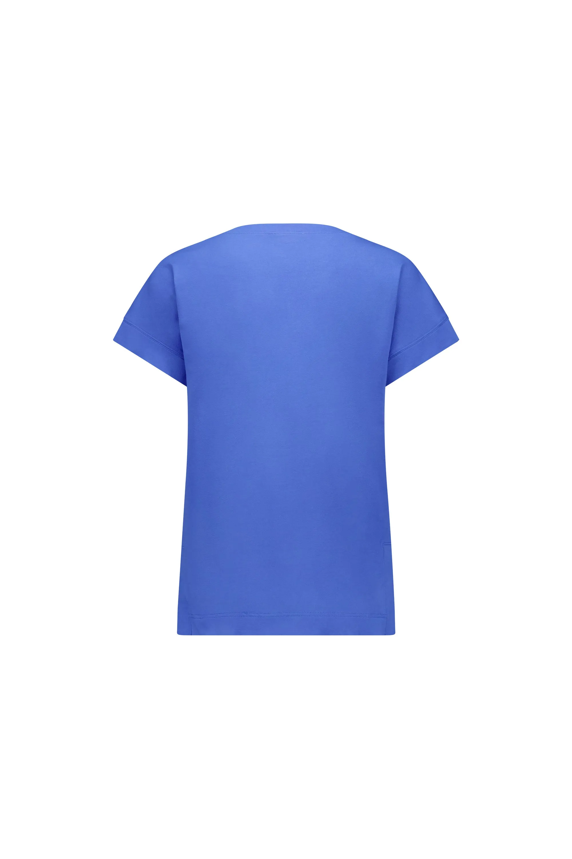 Vassalli - Drop Sleeve Top with Stepped Hem - 4363 - Flamingo or French Blue - 60% Off