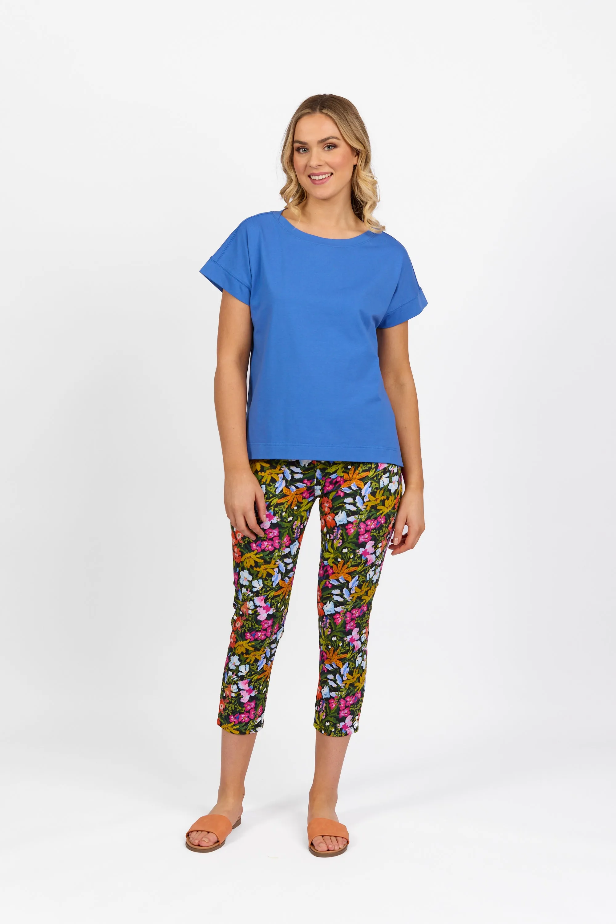 Vassalli - Drop Sleeve Top with Stepped Hem - 4363 - Flamingo or French Blue - 60% Off