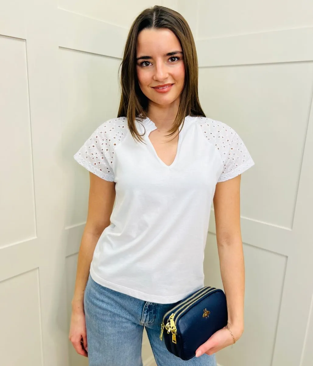 White Beki Broderie Top