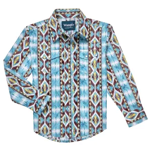 Wrangler Boy's Blue Checotah Print